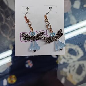 Elegant Blue and Gold Earrings